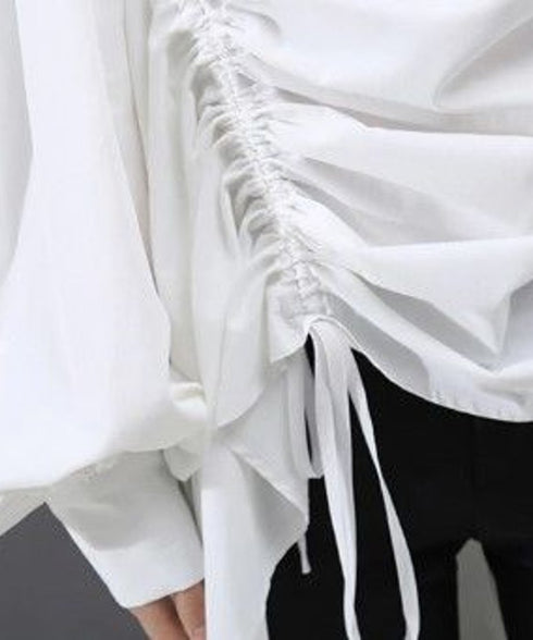 Drawstring Ruched Volume Blouse